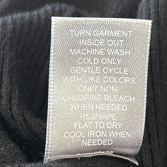 Marled Black Rayon Blend Sweater w Gathered Pouf Shoulders Long Sleeves XL - Picture 9 of 10